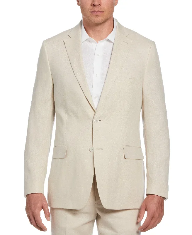 100% Linen Single-Breasted Suit Jacket