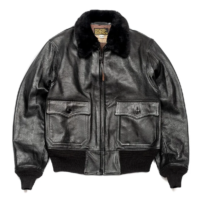 Buzz Rickson's x William Gibson G-1 Leather Jacket Black