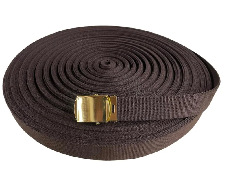 Indy Style Webbing Belt Cut To Size Dark Brown Colour