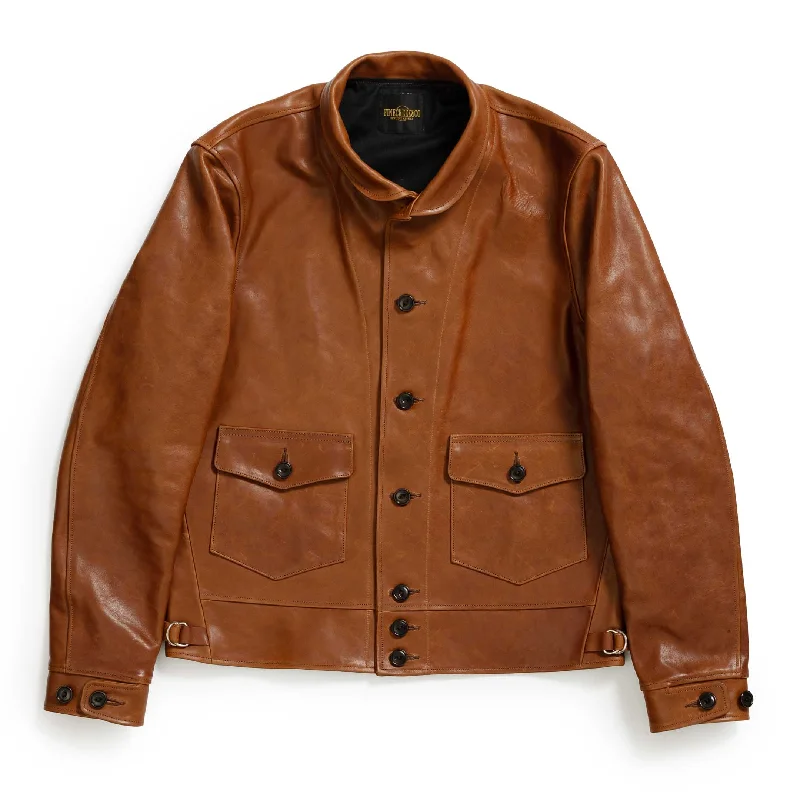 Fine Creek Leathers 'Joseph' Horsehide Leather Jacket Brown