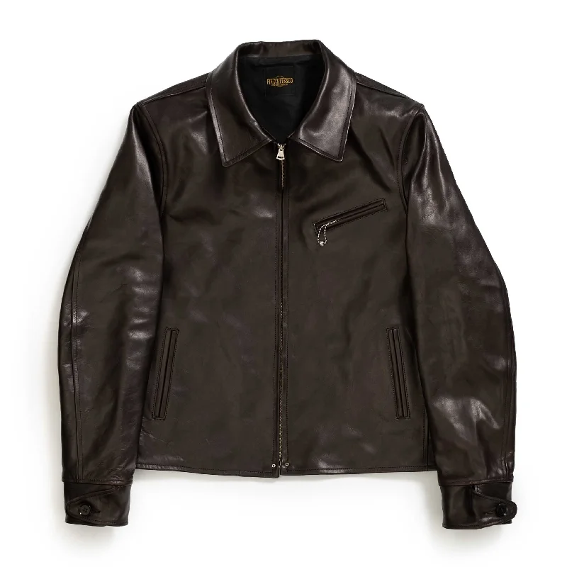 Fine Creek Leathers 'Top Field' Horsehide Leather Jacket Black