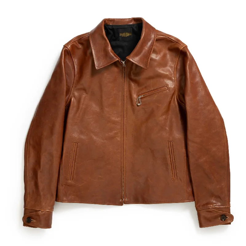 Fine Creek Leathers 'Top Field' Horsehide Leather Jacket Brown