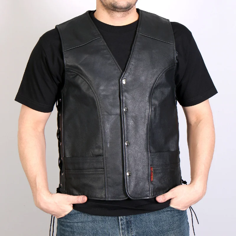 Hot Leathers VSM1030 Men's Black Motorcycle 'Conceal and Carry' Leather Biker Vest