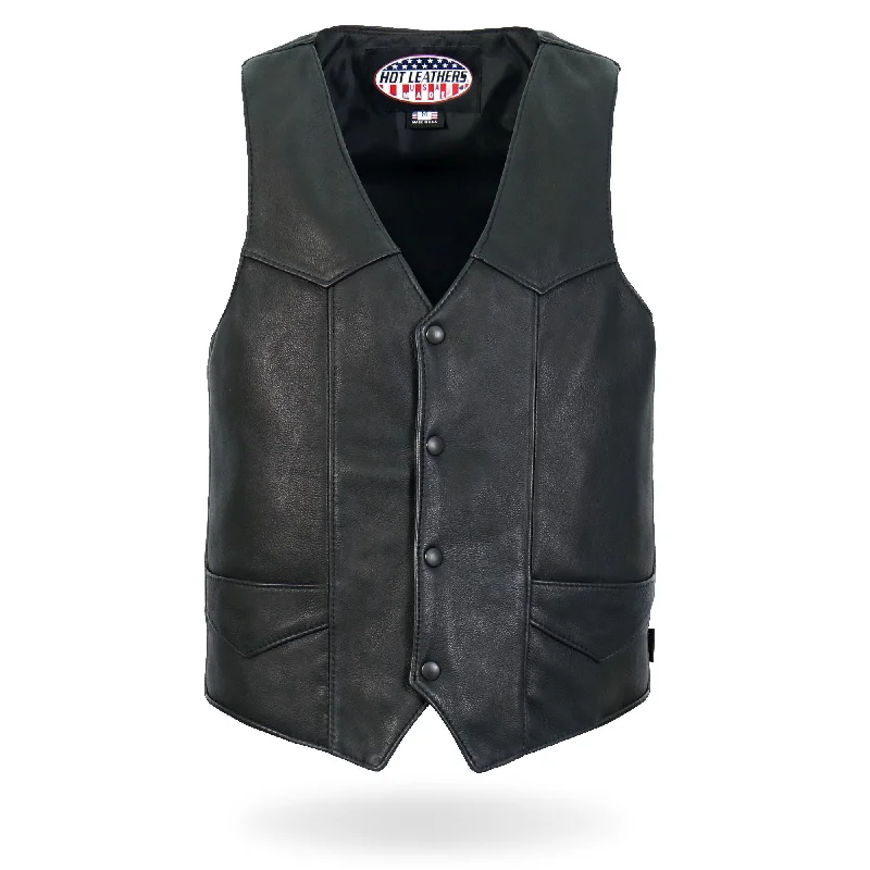 Hot Leathers VSM5006 Men's USA Made Classic Premium Biker motorcycle Leather Vest