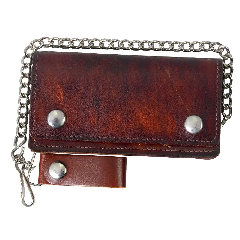 Hot Leathers 6"" Bifold Wallet in Antique Brown