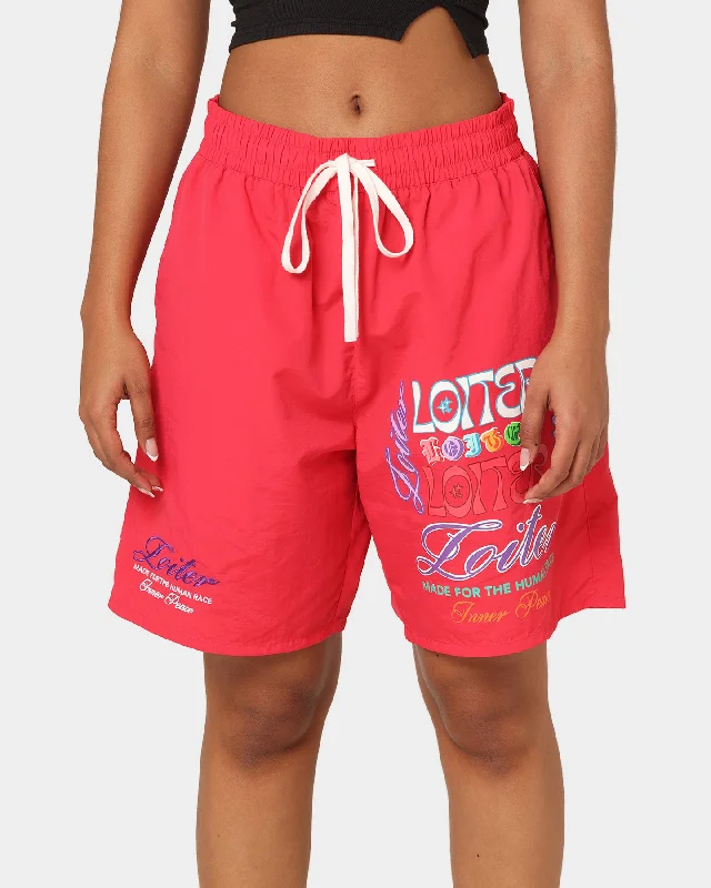 loiter-forbidden-walk-shorts-red-womens