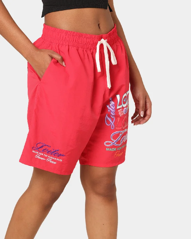 loiter-forbidden-walk-shorts-red-womens