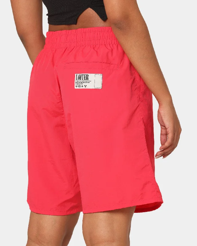 loiter-forbidden-walk-shorts-red-womens