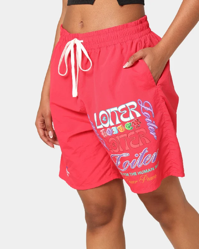 loiter-forbidden-walk-shorts-red-womens