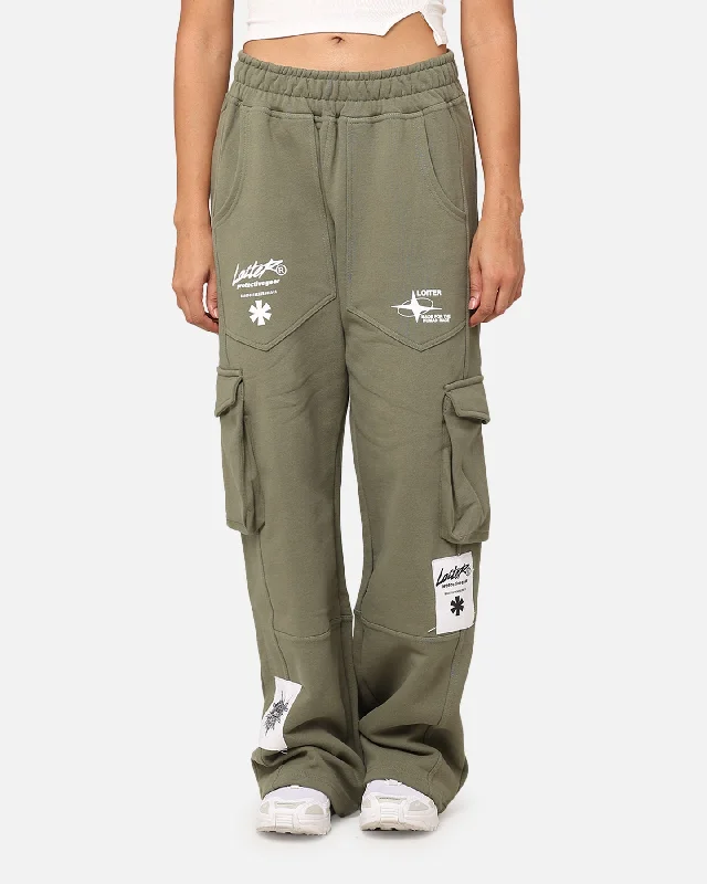 Loiter Utopia Cargo Sweat Pants Khaki Green