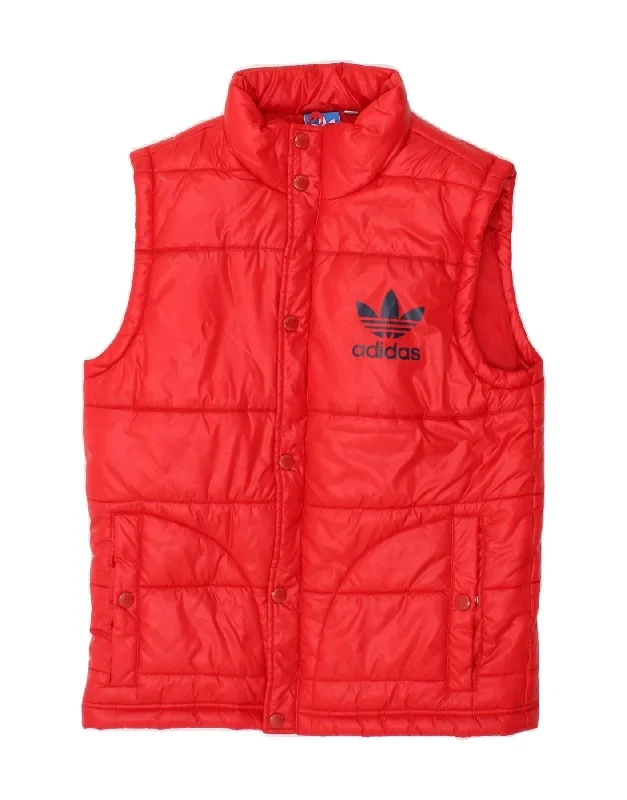 ADIDAS Mens Padded Gilet UK 36 Small Red Polyester