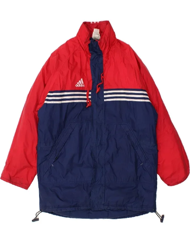 ADIDAS Mens Windbreaker Coat UK 42/44 Large Navy Blue Colourblock