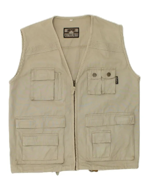 ASTROLABIO Mens Utility Gilet UK 38 Medium Grey Cotton