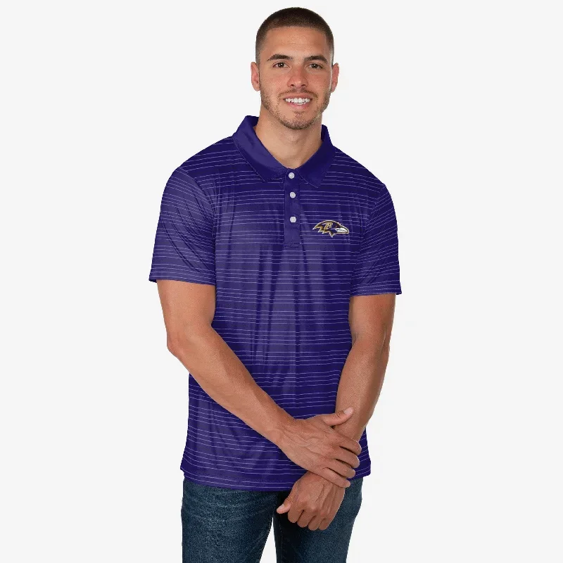 Baltimore Ravens Striped Polyester Polo