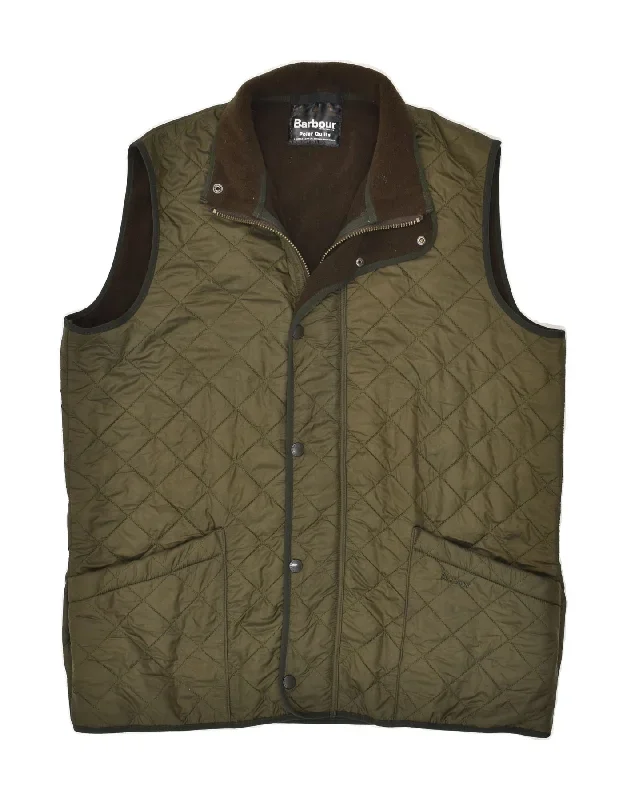 BARBOUR Mens Quilted Gilet UK 42 XL Khaki