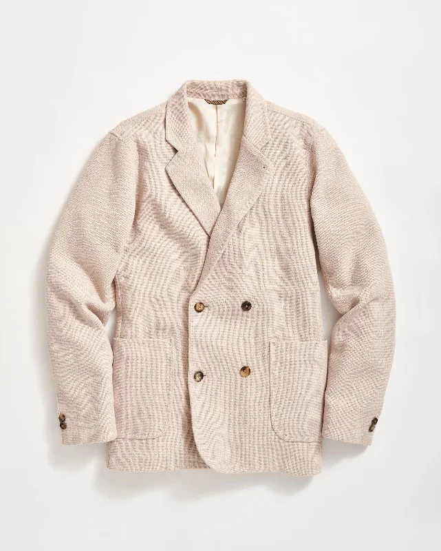 BASKET WEAVE DOUBLE BREASTED ARCHIE JACKET