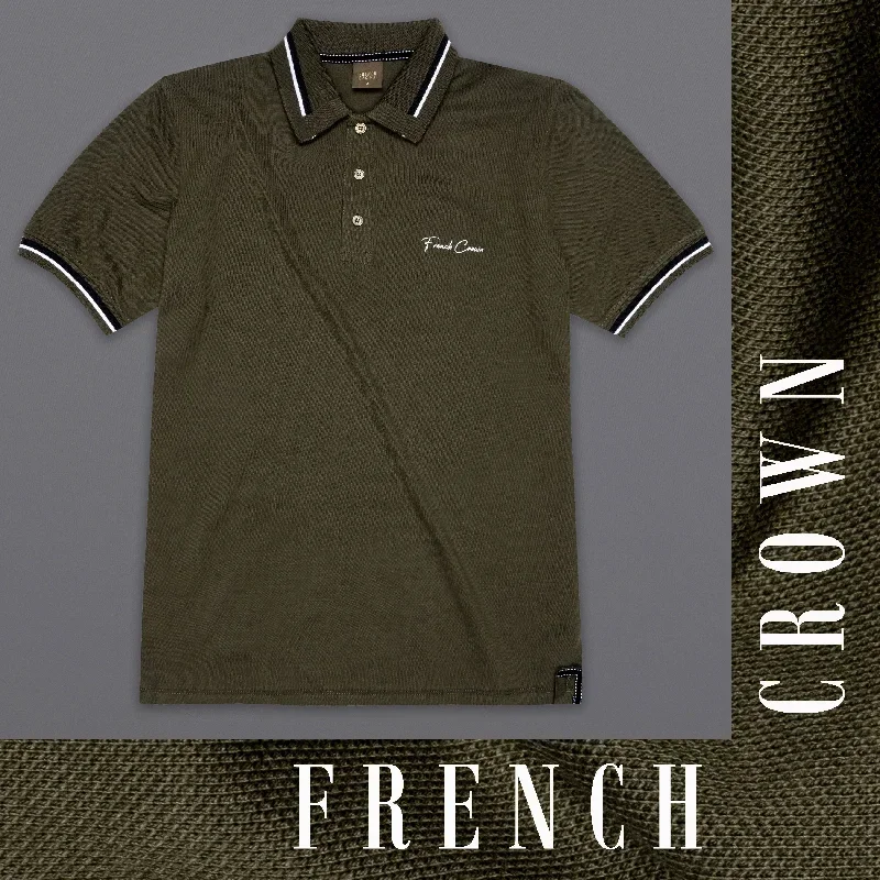 Birch Green Textured Premium Cotton Pique Polo