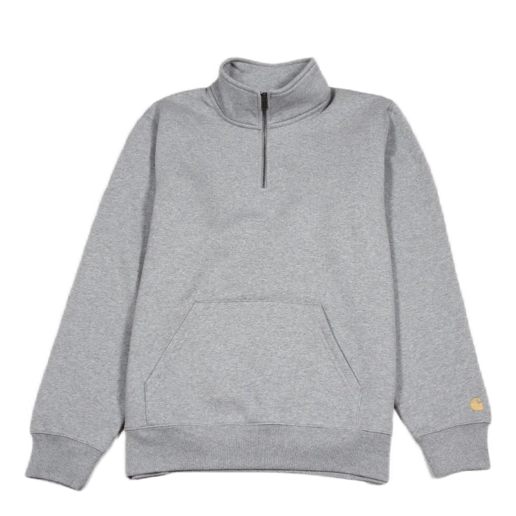 Chase Neck Zip Sweat Cotton/po Grey Heather / Gold