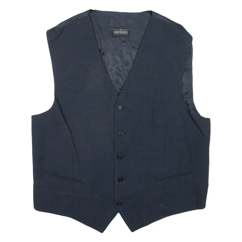 CARLO PIGNATELLI Waistcoat Blazer Gilet Blue Wool Mens L