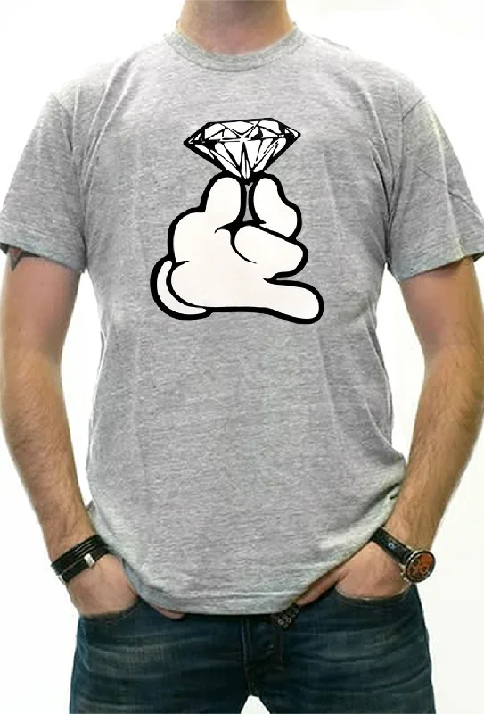 Cartoon Hand With Diamond Men's T-Shirt