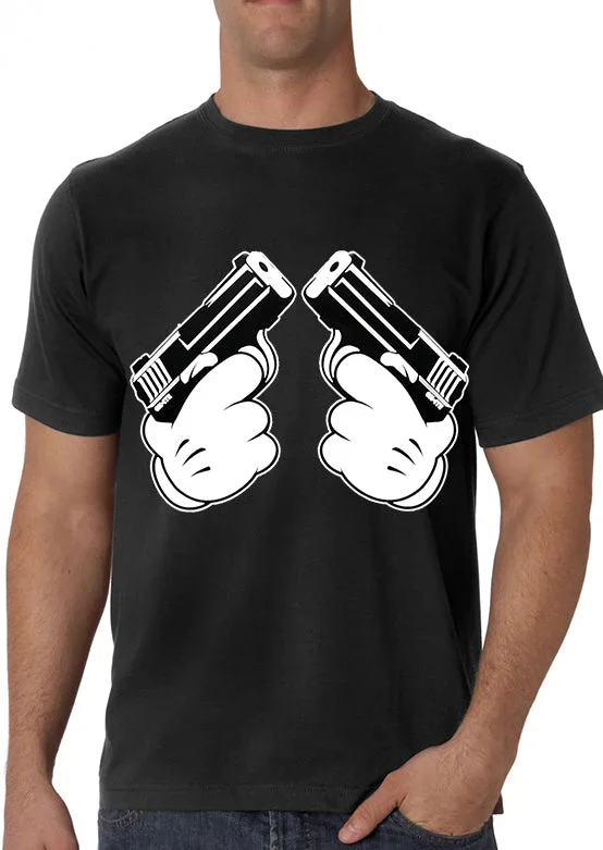 Cartoon Hands Double Gun's Men's T-Shirt