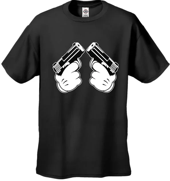 cartoon-hands-double-guns-mens-t-shirt