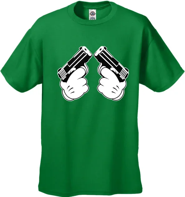 cartoon-hands-double-guns-mens-t-shirt