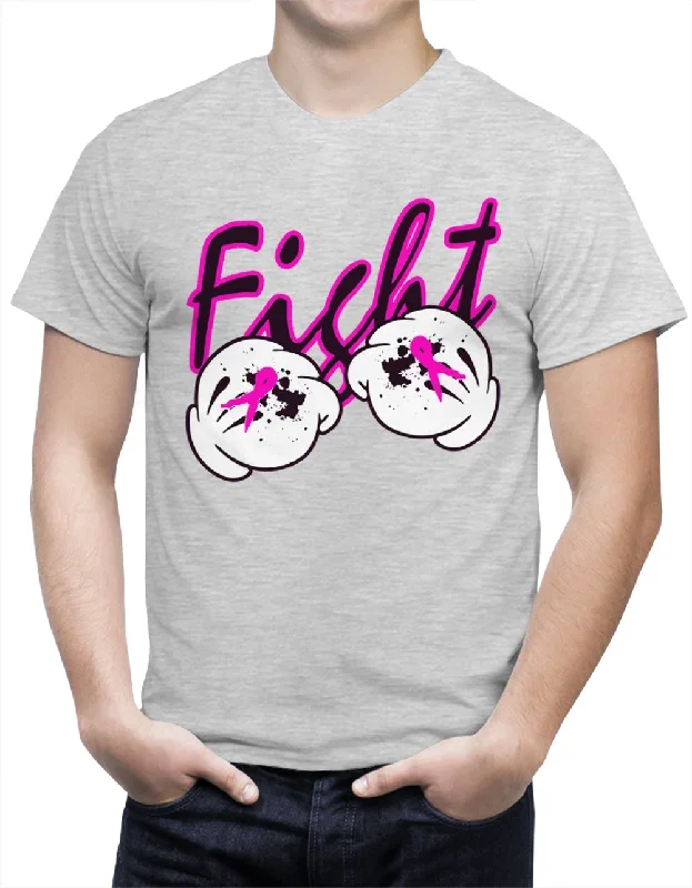 Cartoon Hands Fight Breast Cancer Mens T-shirt