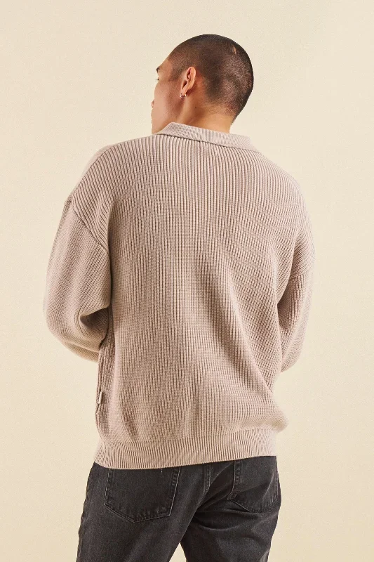 cloud-grey-half-zip-knit-pullover