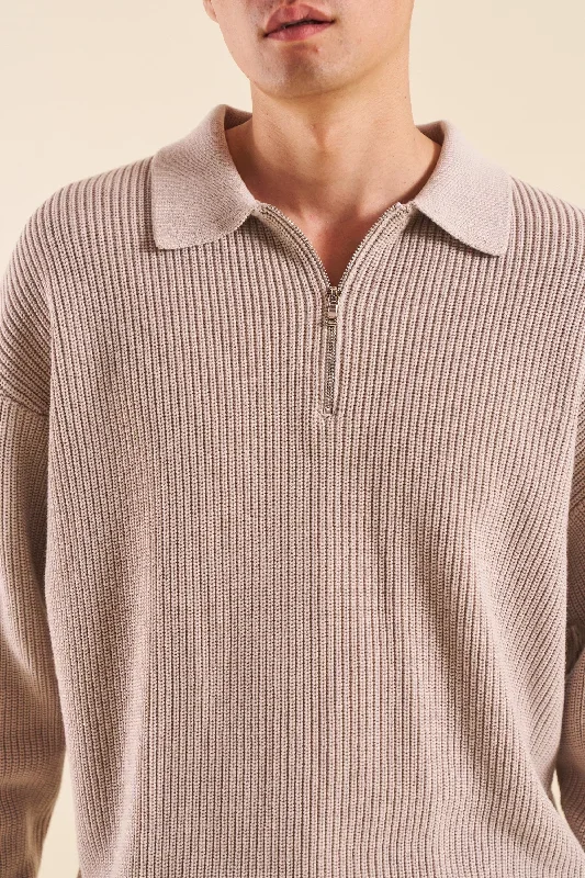 cloud-grey-half-zip-knit-pullover