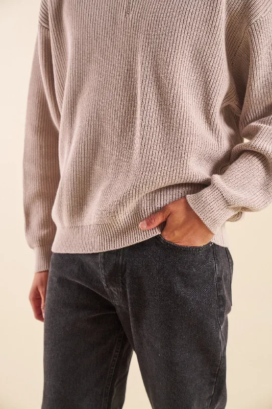 cloud-grey-half-zip-knit-pullover