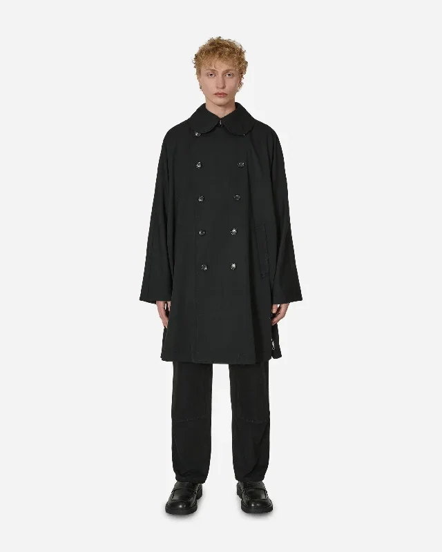 Zipped Wool Coat Black