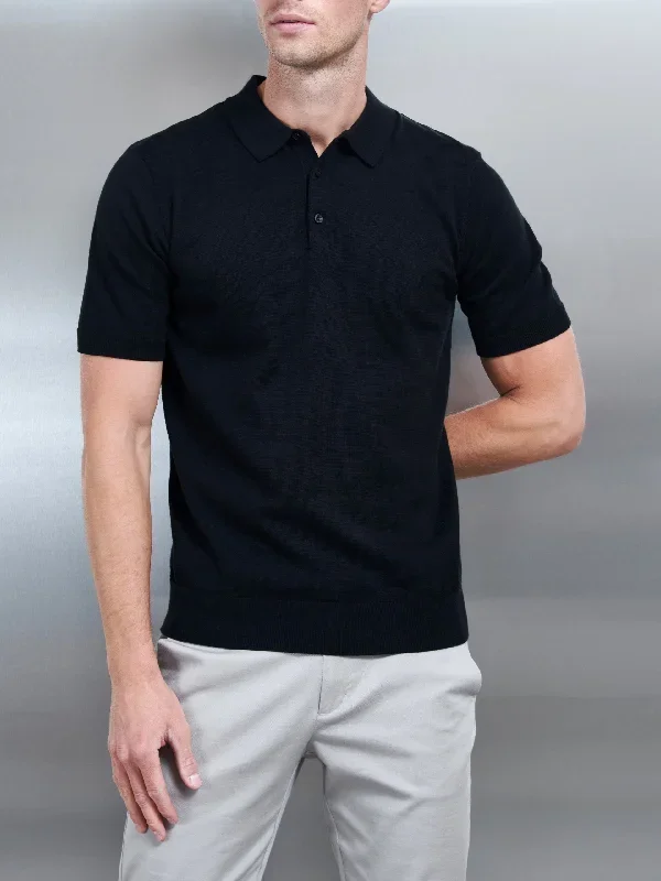 cotton-knitted-button-polo-shirt-black