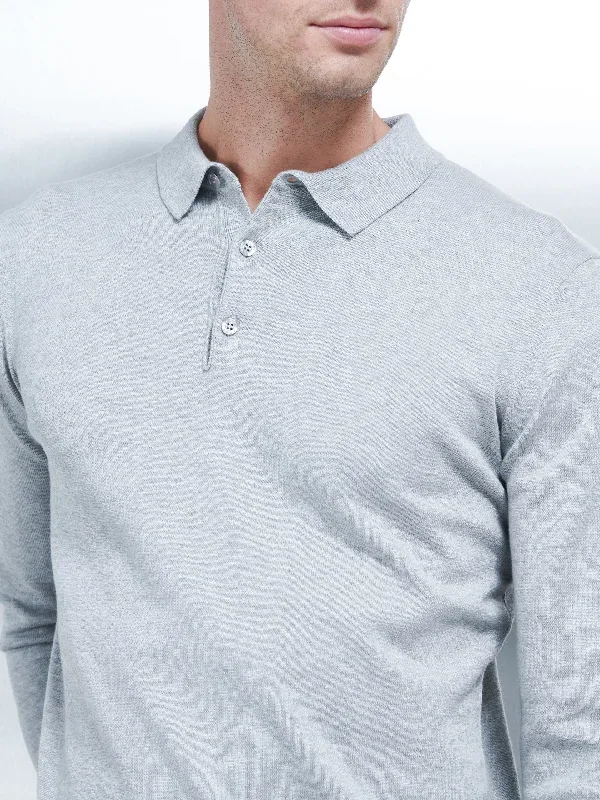 cotton-knitted-long-sleeve-button-polo-shirt-marl-grey