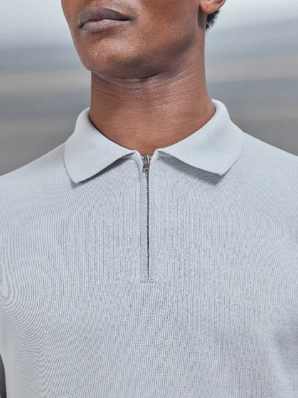 cotton-knitted-long-sleeve-half-zip-polo-shirt-mid-grey