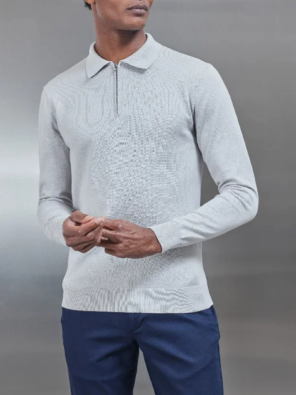 cotton-knitted-long-sleeve-half-zip-polo-shirt-mid-grey