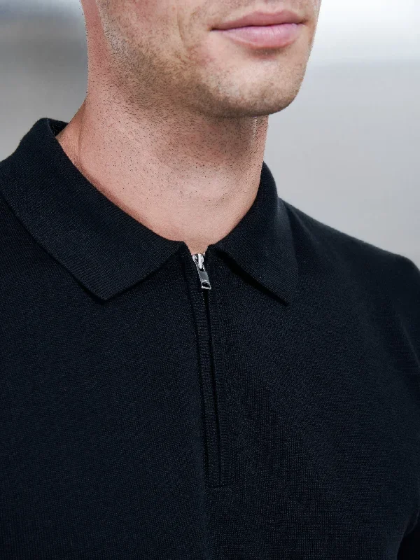 cotton-knitted-zip-polo-shirt-black