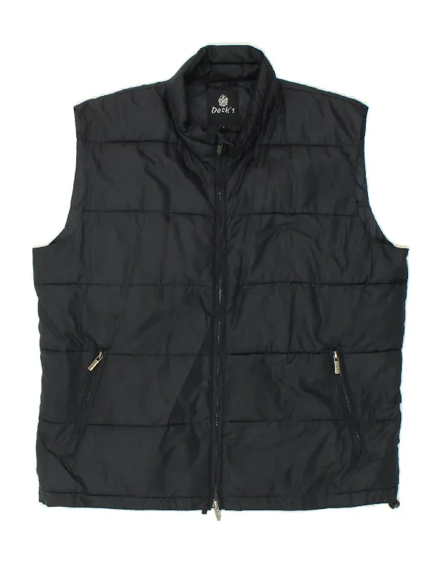 DACK'S Mens Padded Gilet UK 40 Large Navy Blue Polyester