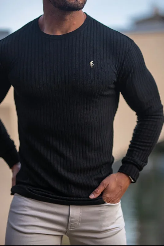 father-sons-classic-black-ribbed-knit-super-slim-crew-long-sleeve-with-gold-emblem-fsh533