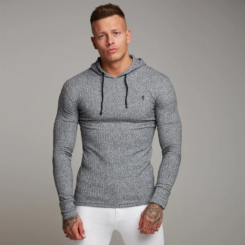 father-sons-classic-grey-black-ribbed-knit-hoodie-jumper-fsh174