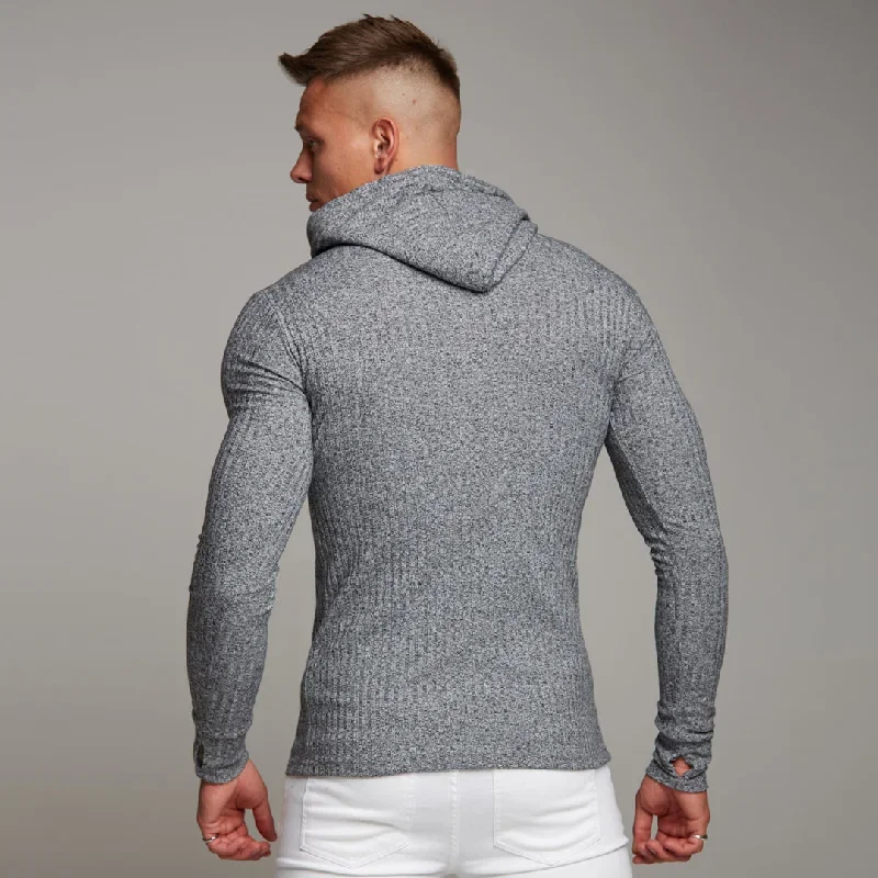 father-sons-classic-grey-black-ribbed-knit-hoodie-jumper-fsh174