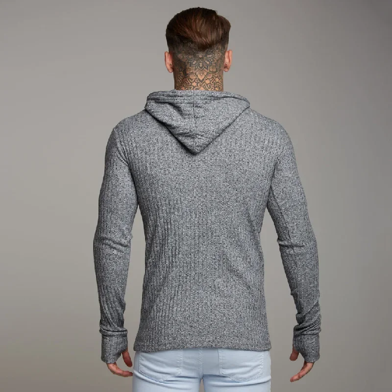 father-sons-classic-grey-black-ribbed-knit-hoodie-jumper-fsh174