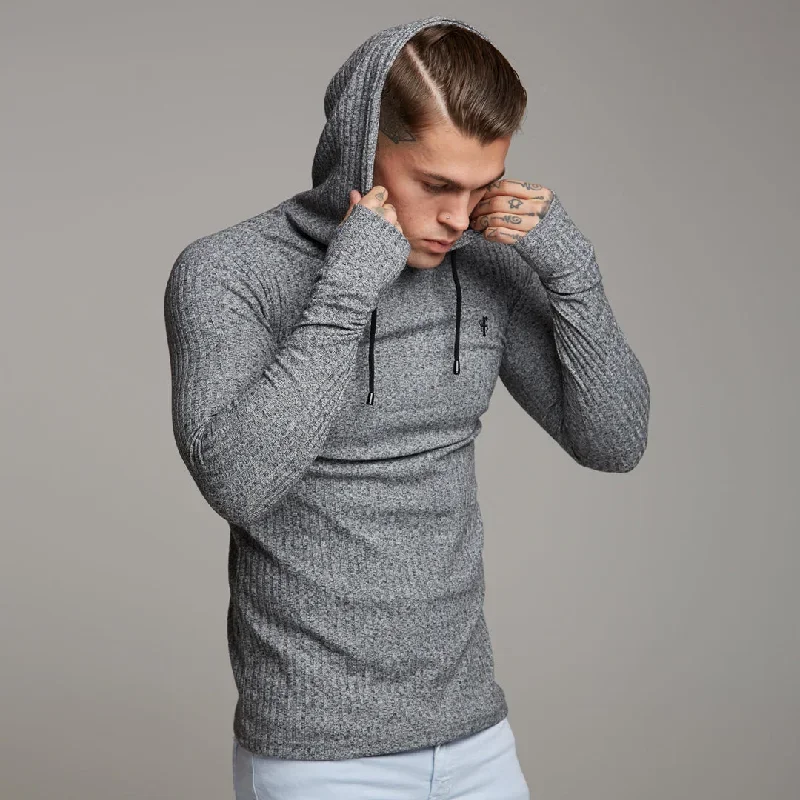 father-sons-classic-grey-black-ribbed-knit-hoodie-jumper-fsh174