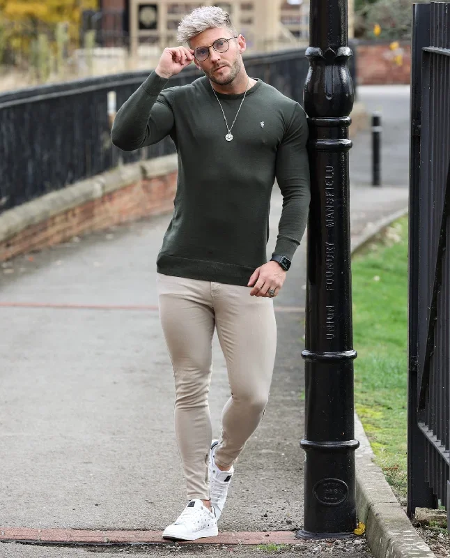 father-sons-classic-khaki-crew-neck-knitted-jumper-with-gunmetal-emblem-fsh671