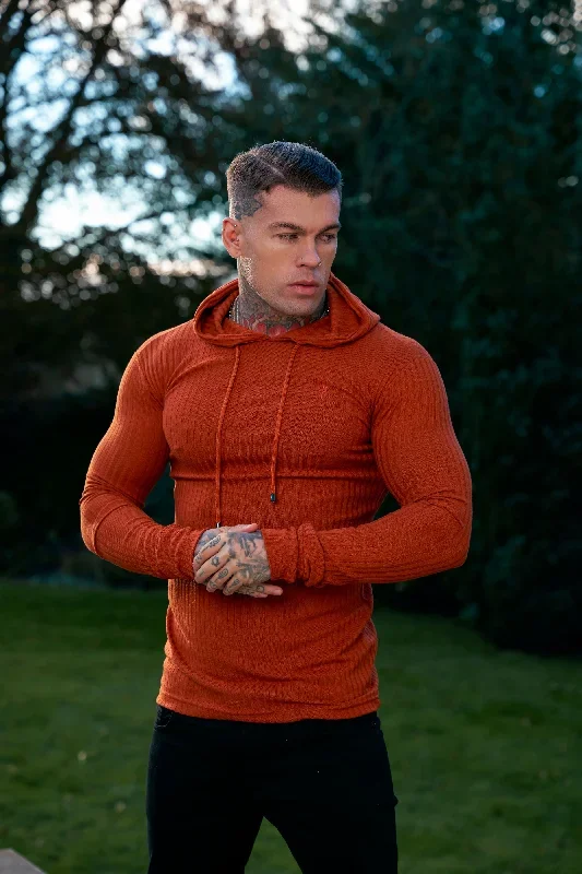 father-sons-classic-rust-ribbed-knit-hoodie-jumper-fsh910