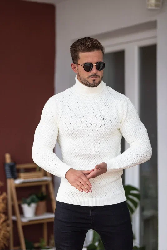 father-sons-cream-knitted-roll-neck-weave-super-slim-jumper-with-metal-decal-fsj026