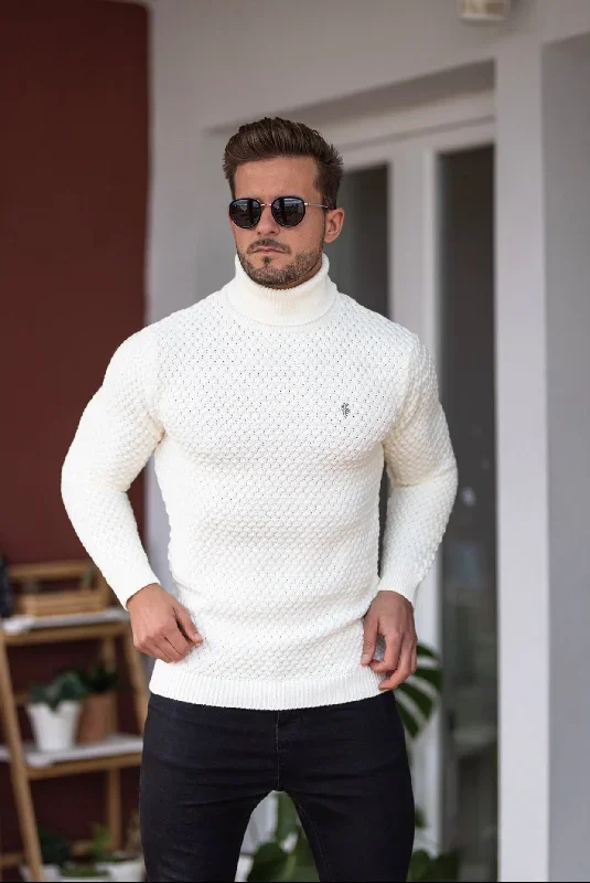 father-sons-cream-knitted-roll-neck-weave-super-slim-jumper-with-metal-decal-fsj026