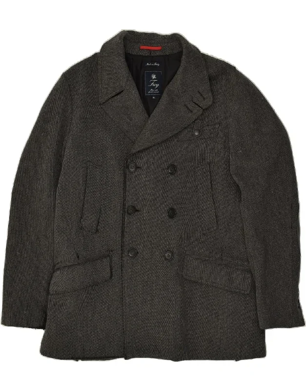 FAY Mens Pea Coat UK 42 XL Grey