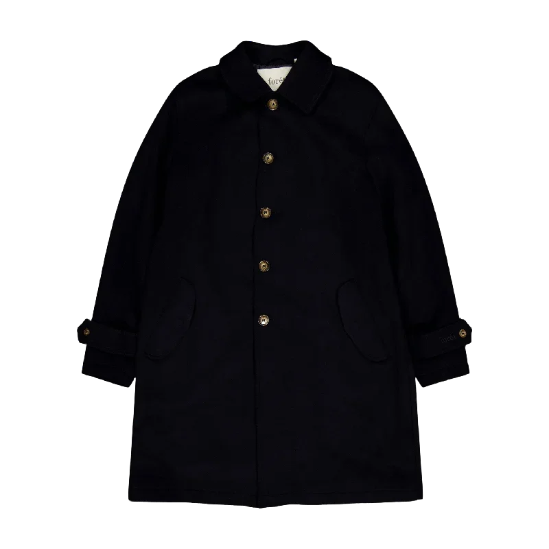 Shelter Wool Long Coat - Navy Navy