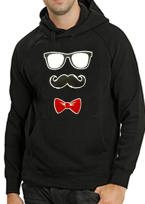 Glasses, Mustache, and Bow Tie Adult Hoodie